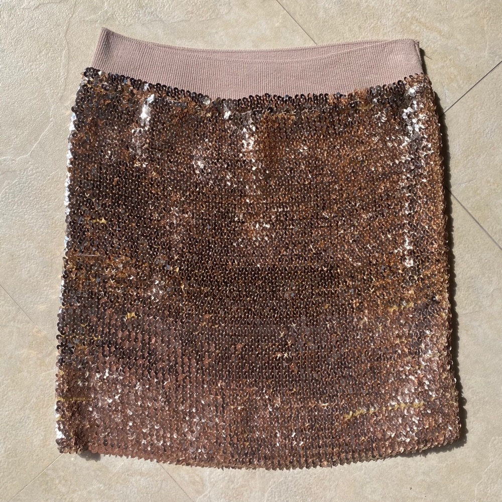 Lily White Sequin Gold Skirt